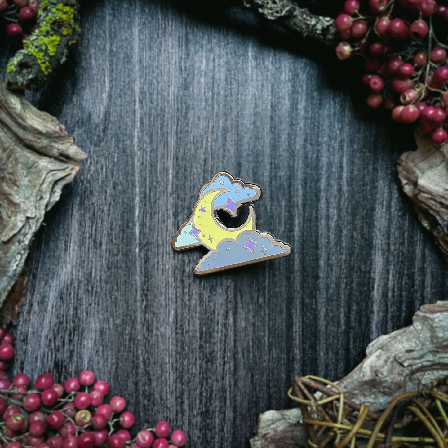 Moonlight Slumber Moon Pin