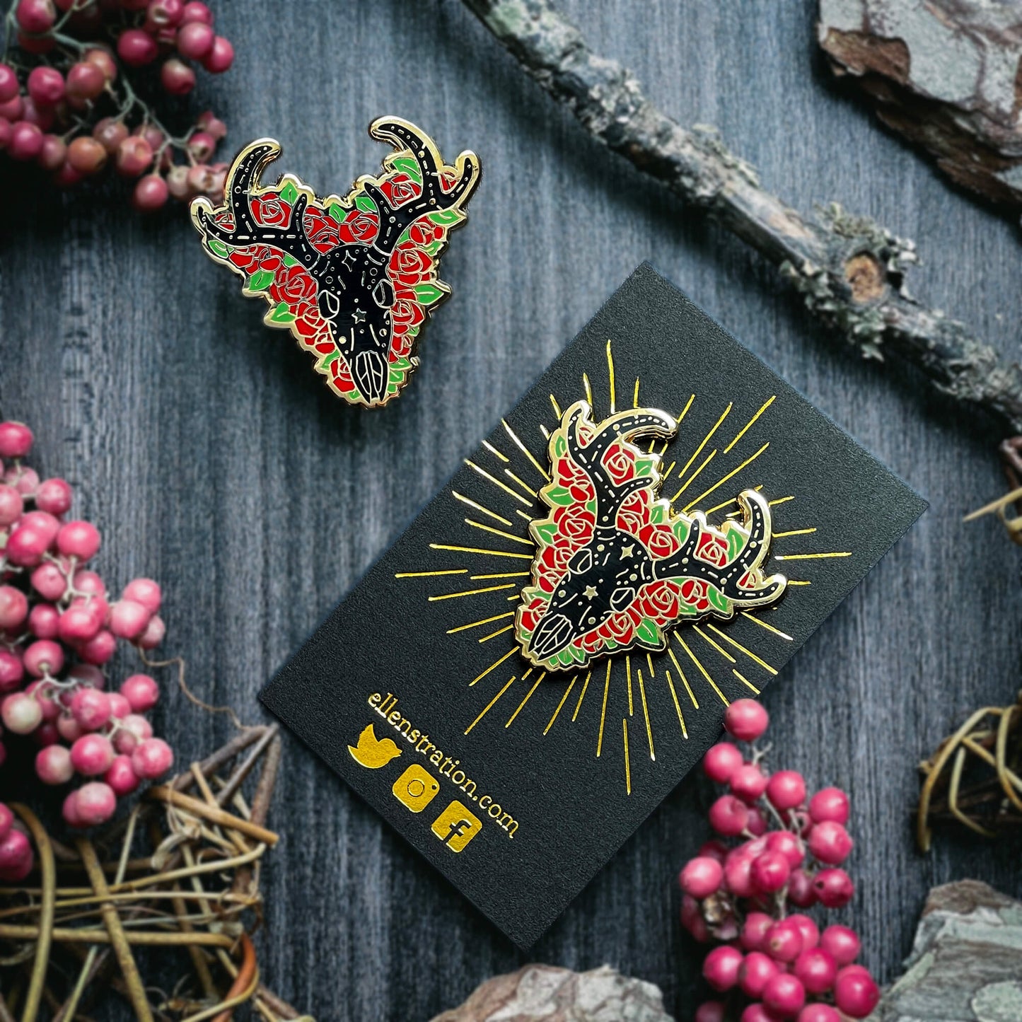 Eternal Ebony Deer Pin