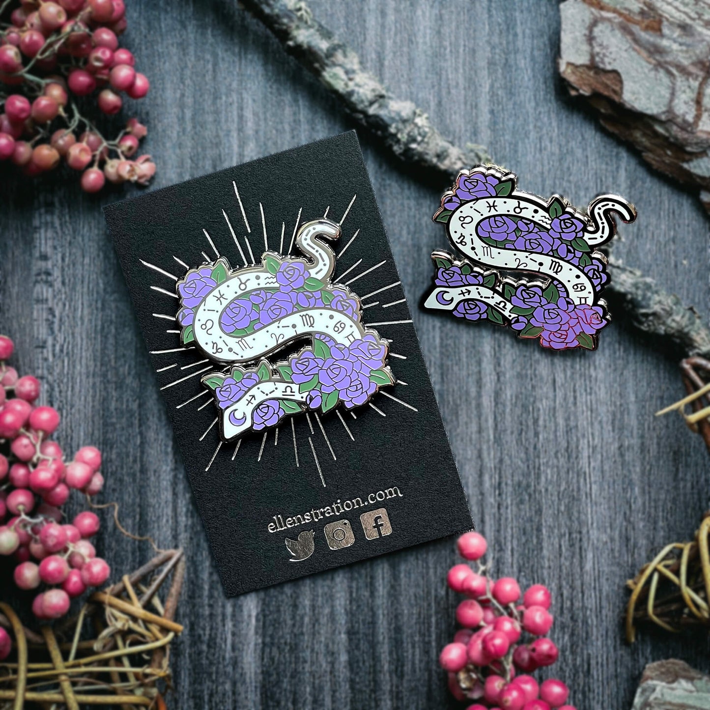 Lilac Solitude Snake Pin