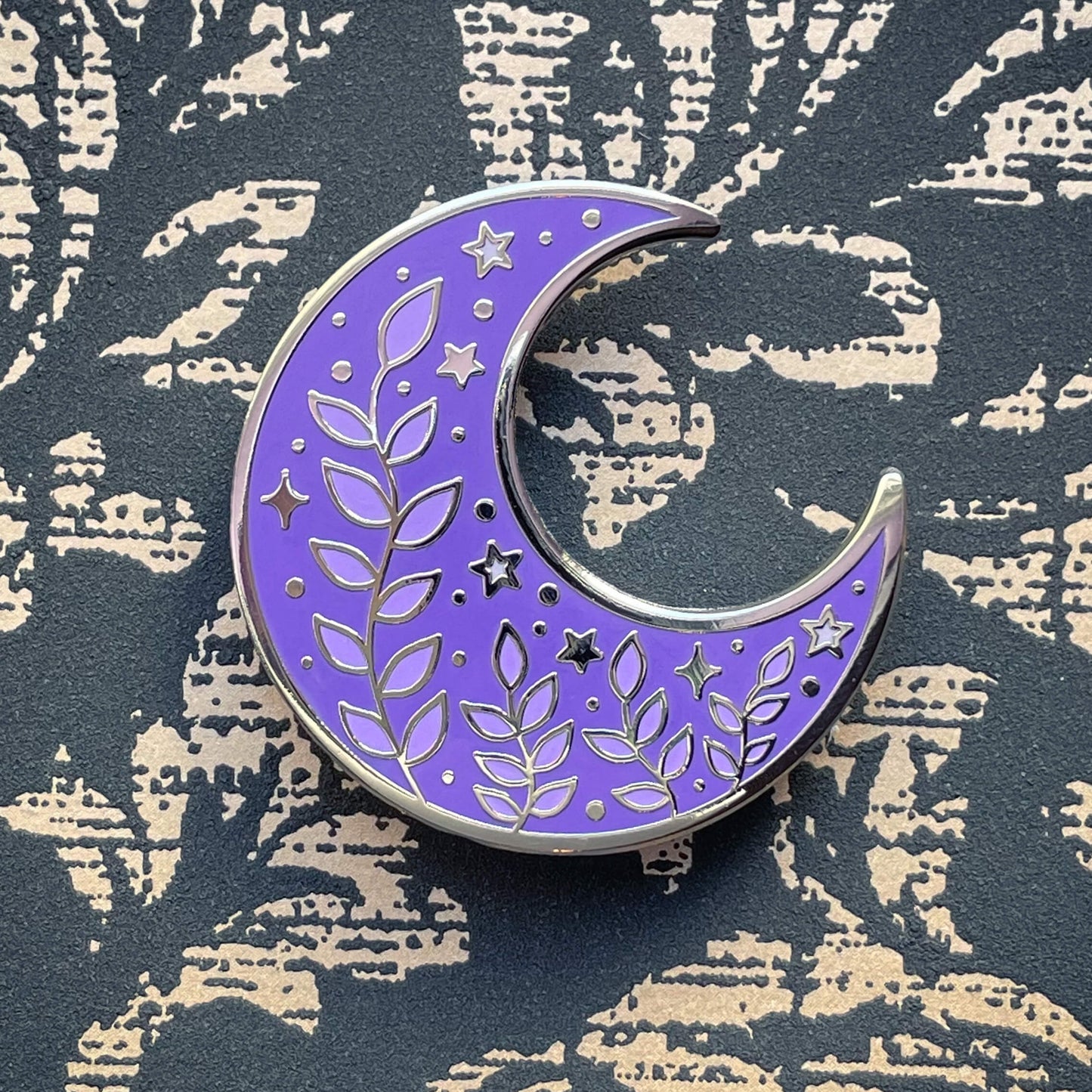 Midnight Amethyst Moon Pin
